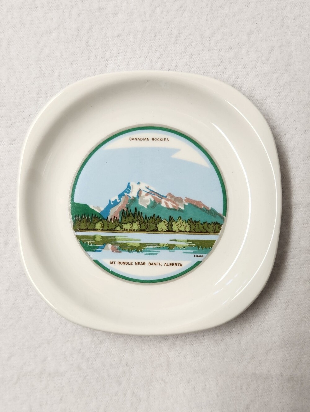Vintage Syracuse China Mt Rundle Canadian Rockies Banff Alberta Souvenir Plate